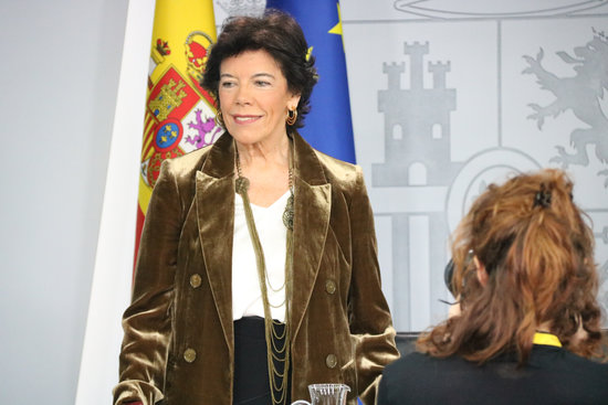 Spanish government spokesperson Isabel Celaá on December 20, 2019 (by Roger Pi de Cabanyes)